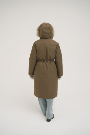 Пальто пуховое Хелен Top Arctic Goose (Женский; 46; Олива без*Меха)